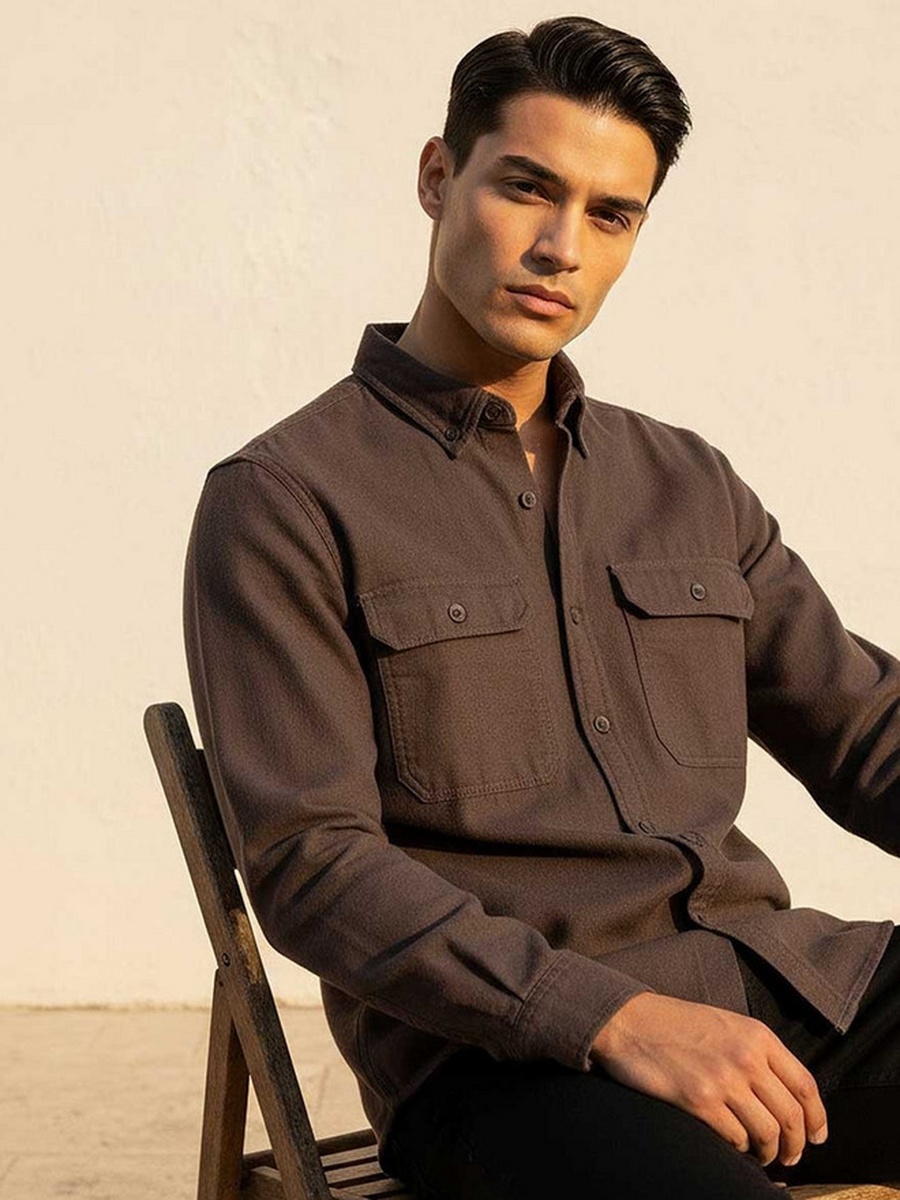Button-Down Collar Long Sleeves Shirt