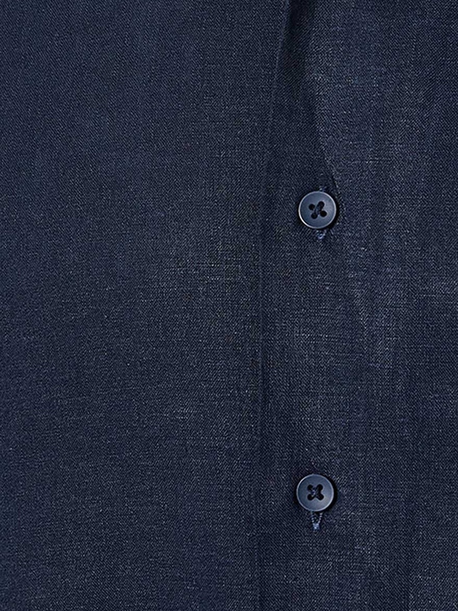 Regular Fit Camp Collar Linen Blend Shirt