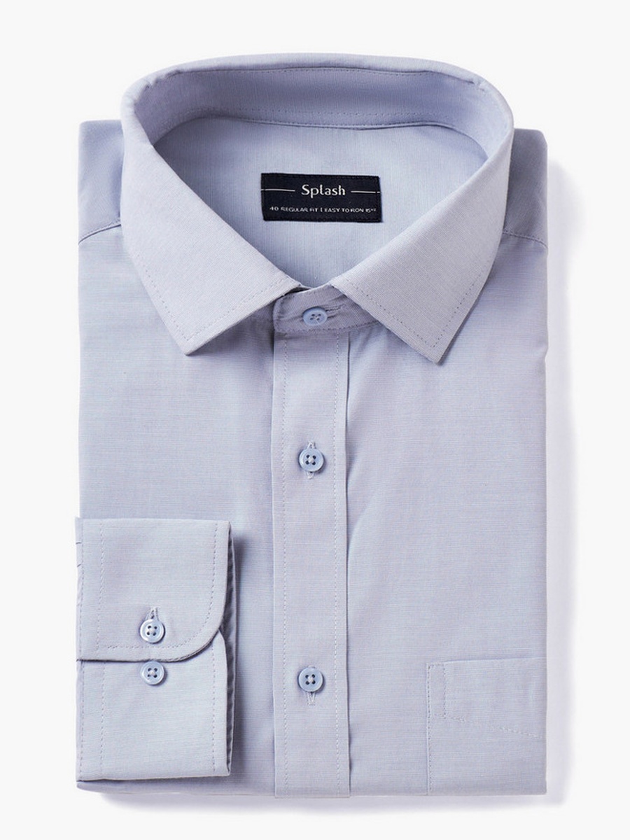 Regular Fit Collared Textured Long Sleeves Shirt