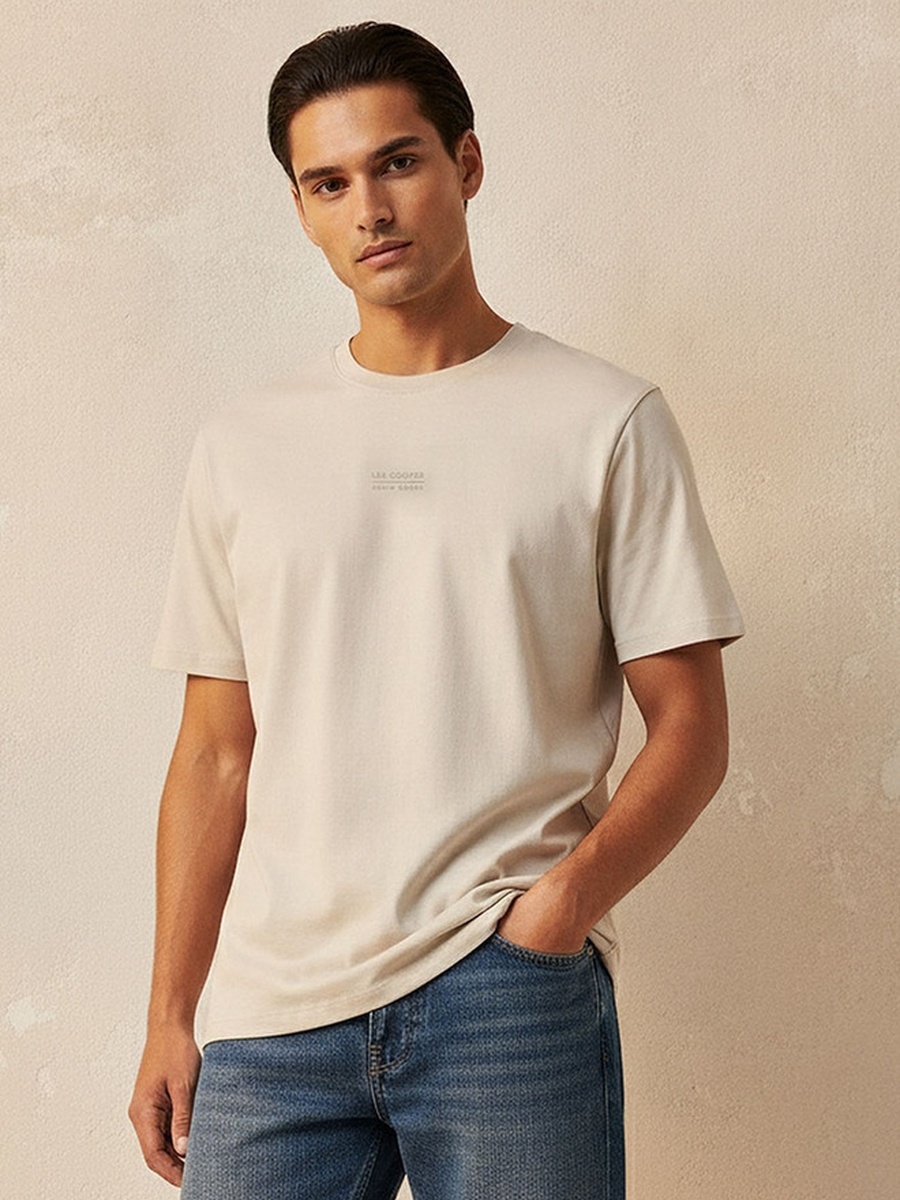 Regular Fit Crew Neck Short Sleeves Logo Print T-Shirt