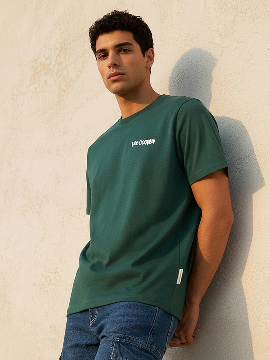 Regular Fit Crew Neck Short Sleeves Logo Print T-Shirt