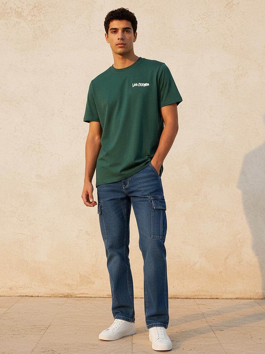 Regular Fit Crew Neck Short Sleeves Logo Print T-Shirt