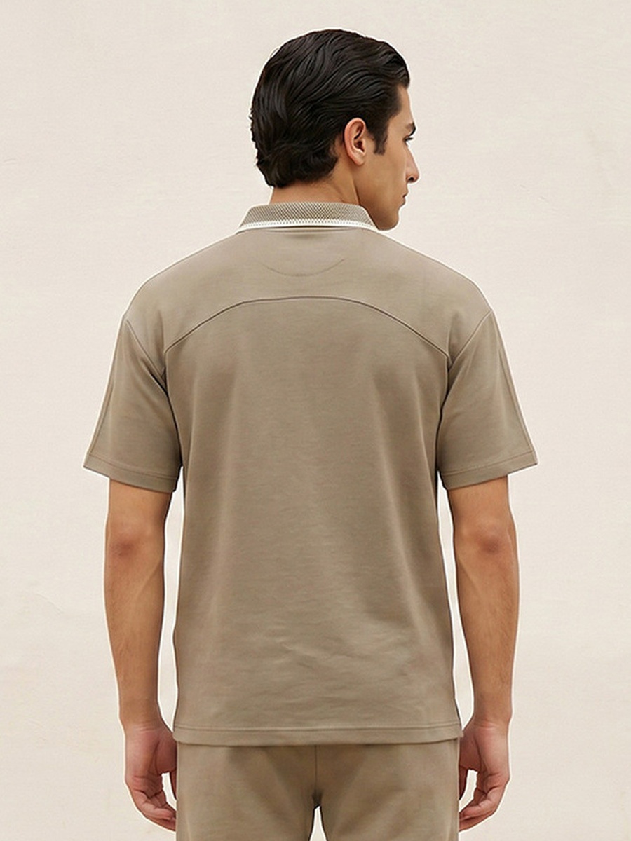 2 Way Stretch Johnny Collar Polo T-Shirt