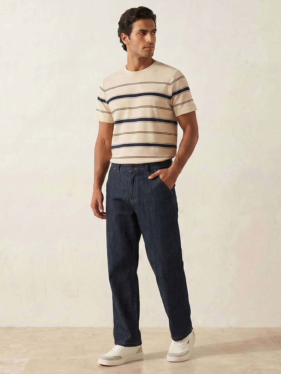 Crew Neck Short Sleeves Striped T-Shirt