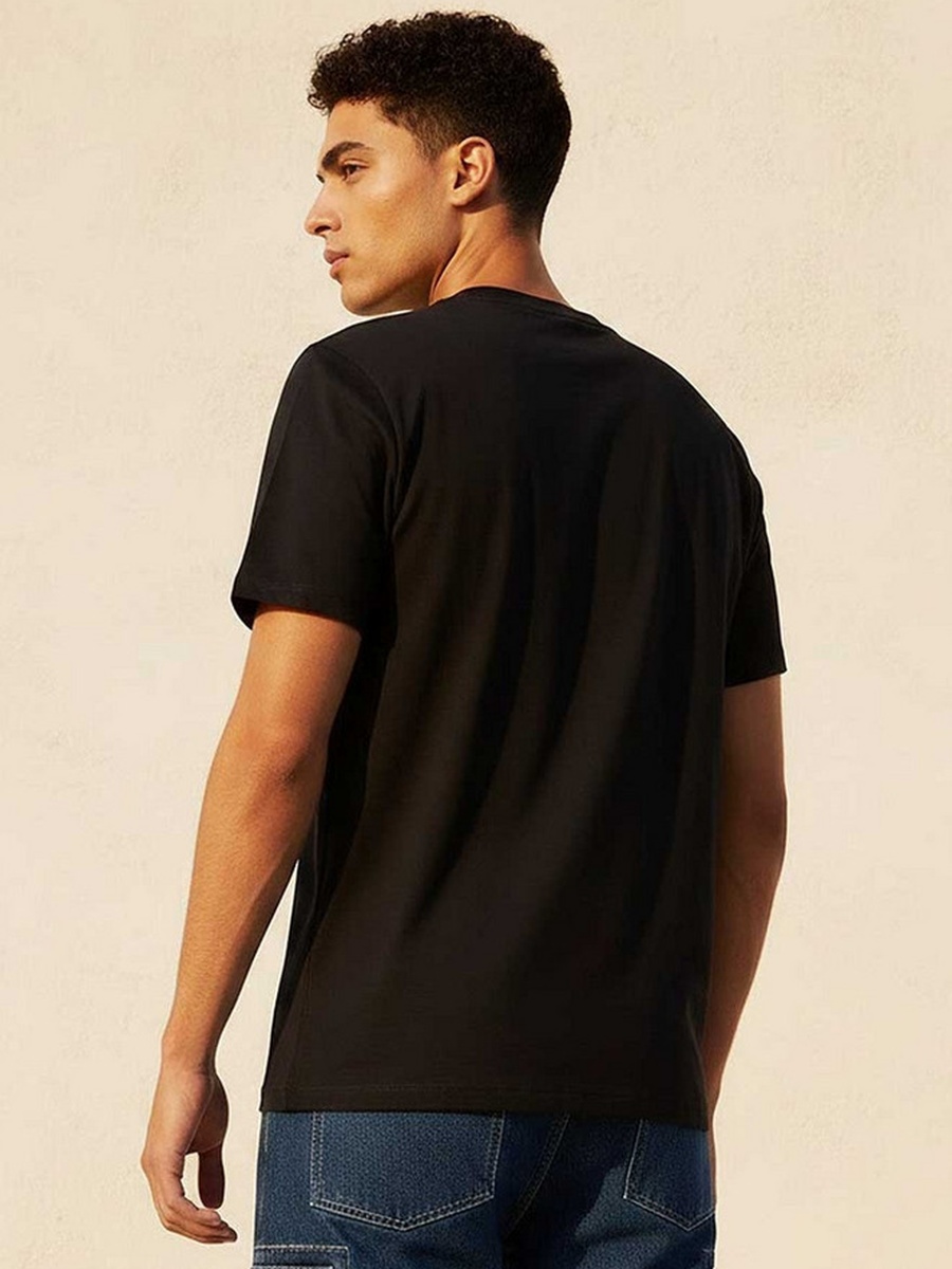 Slim Fit Crew Neck Short Sleeves Lunar Print T-Shirt