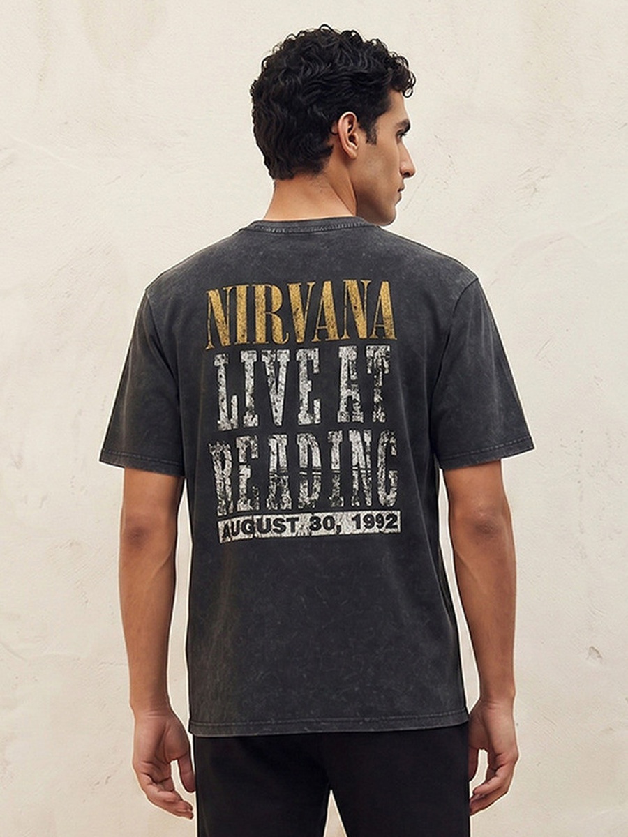 Nirvana Regular Fit Crew Neck Short Sleeves Printed T-Shirt