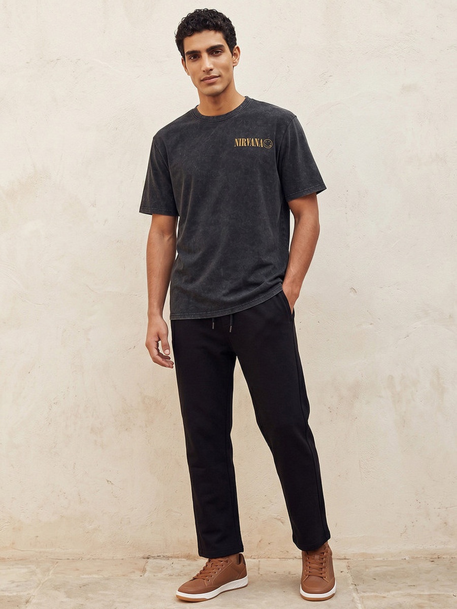 Nirvana Regular Fit Crew Neck Short Sleeves Printed T-Shirt