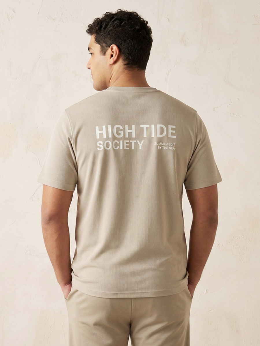Plus Regular Fit Crew Neck Short Sleeves Slogan Print T-Shirt