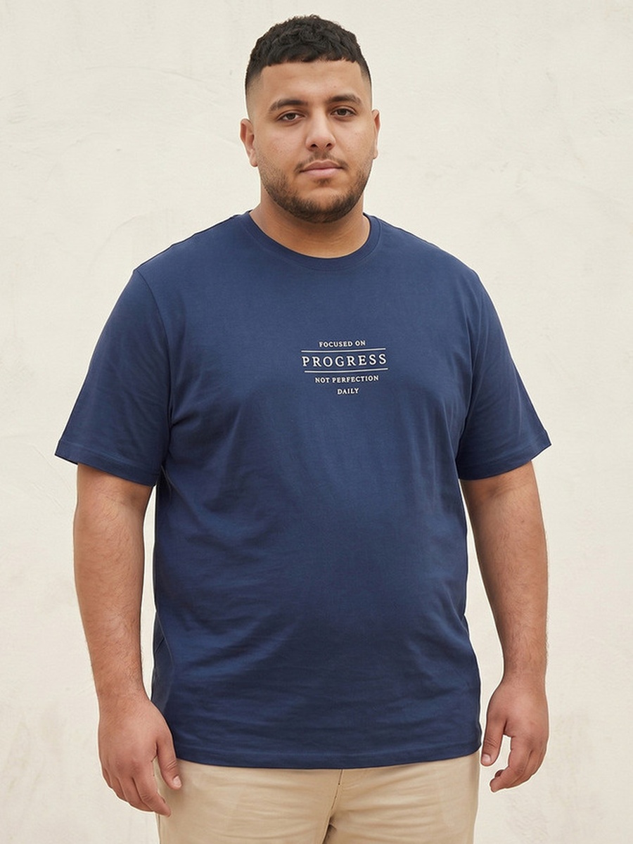 Plus Crew Neck Short Sleeves Slogan Print T-Shirt