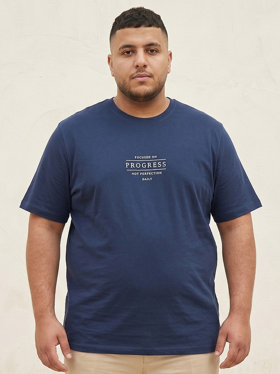 Plus Crew Neck Short Sleeves Slogan Print T-Shirt