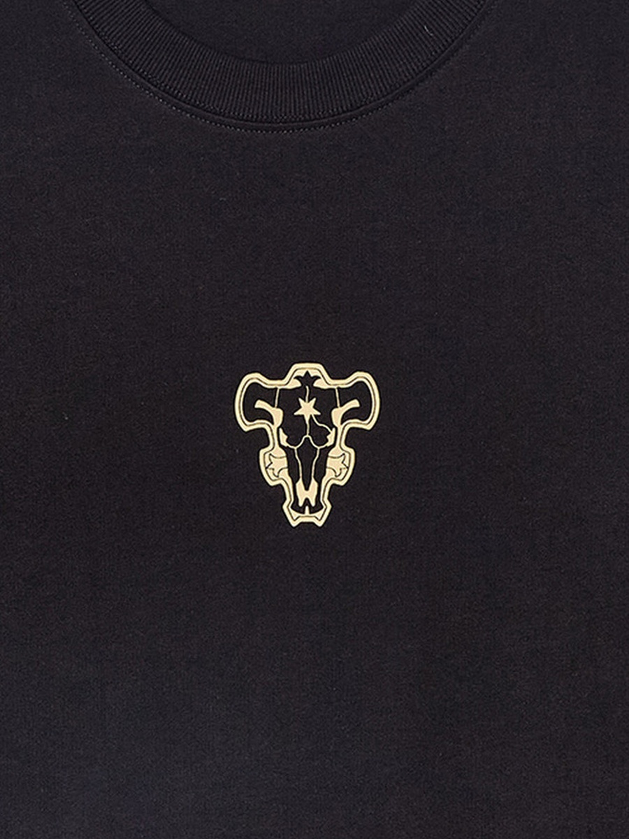 Plus Crew Neck Black Clover Printed T-Shirt