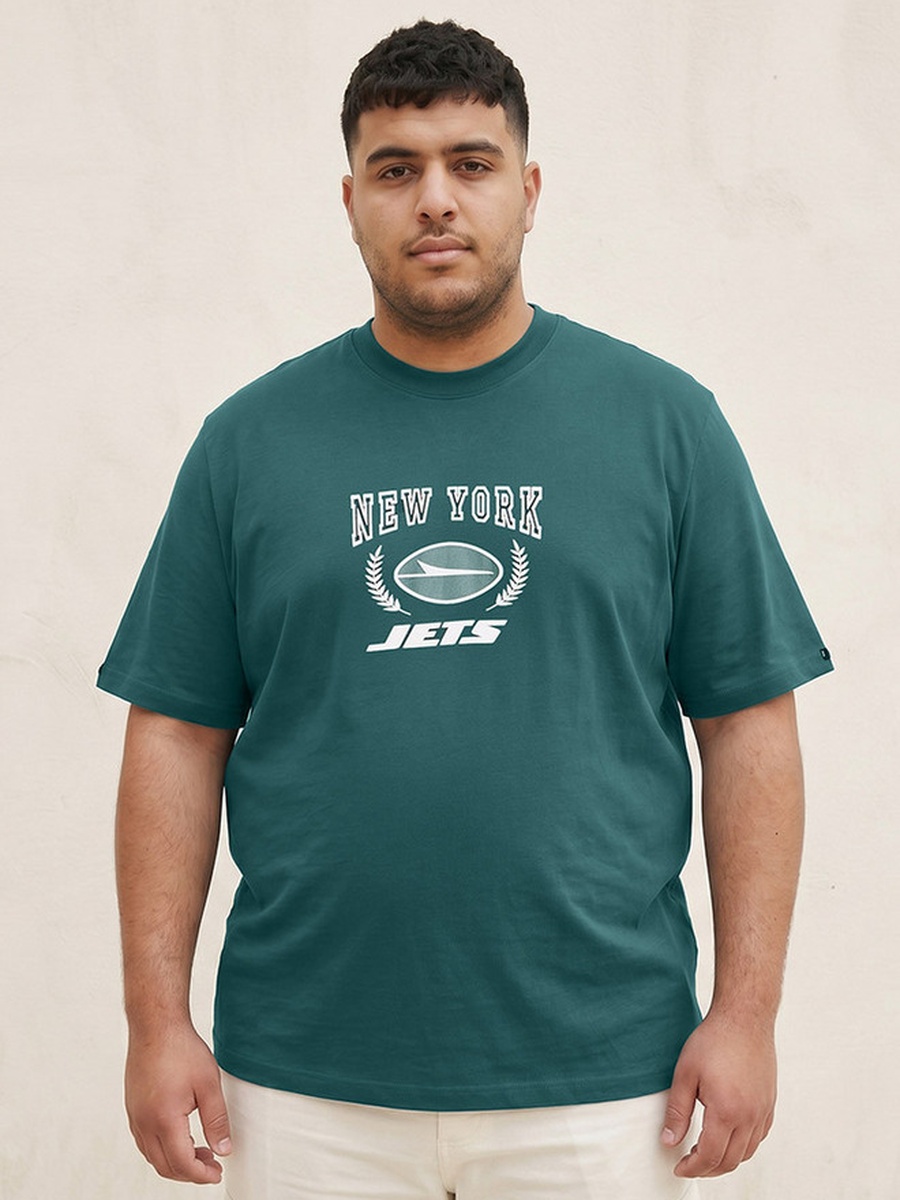 Plus New York Jets Crew Neck Short Sleeves T-Shirt