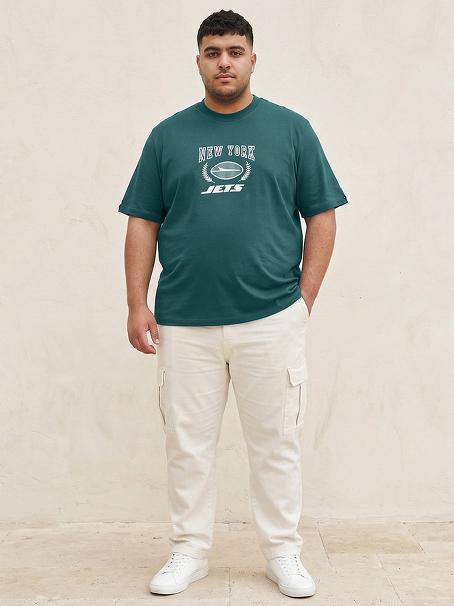 Plus New York Jets Crew Neck Short Sleeves T-Shirt