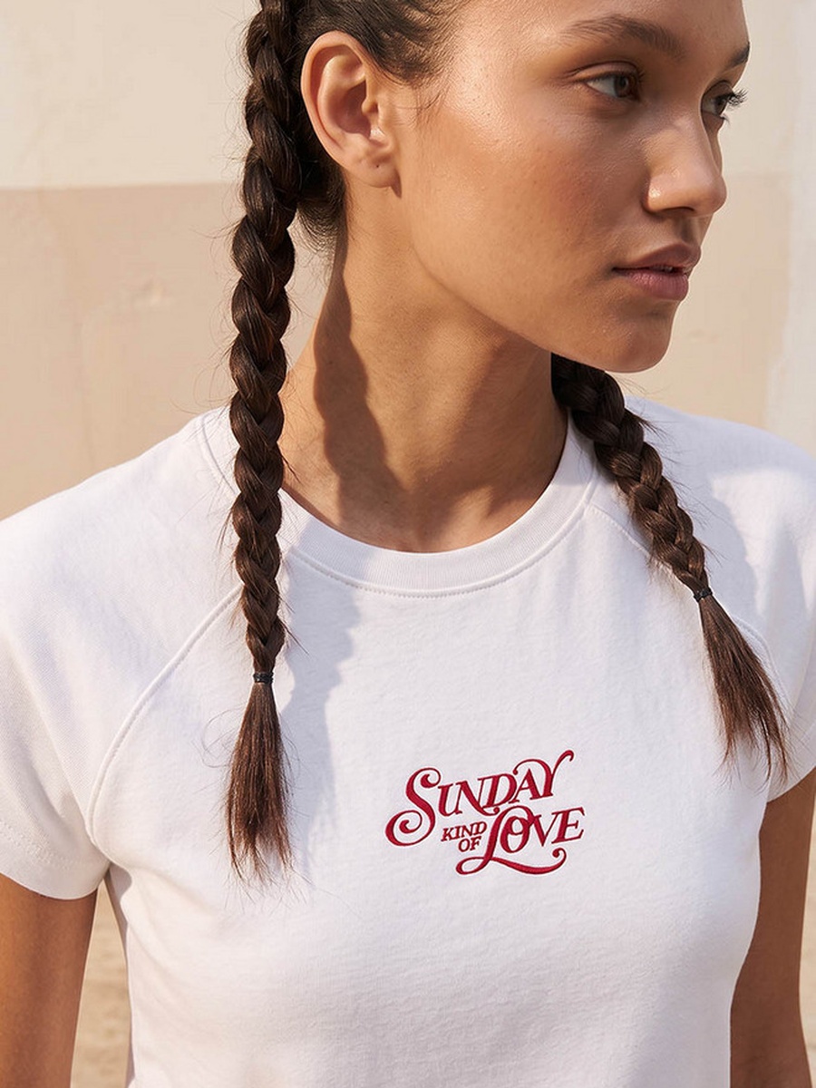 T-Shirt with Slogan Print