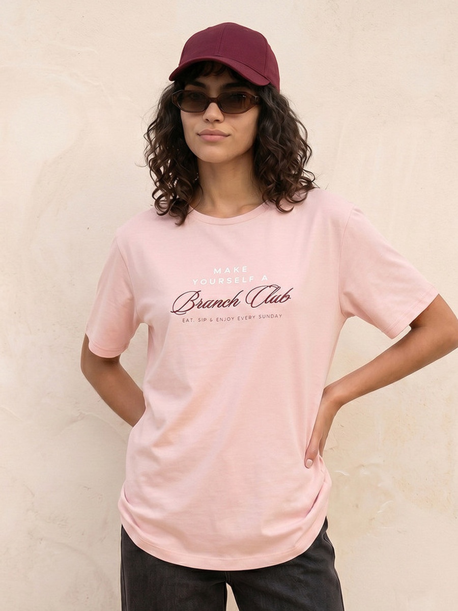 T-Shirt with Typographic Print