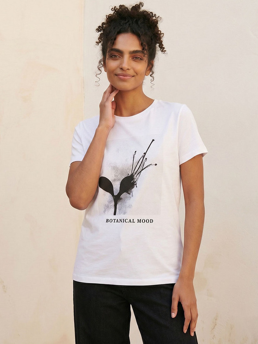 Cotton T-Shirt with Floral Print
