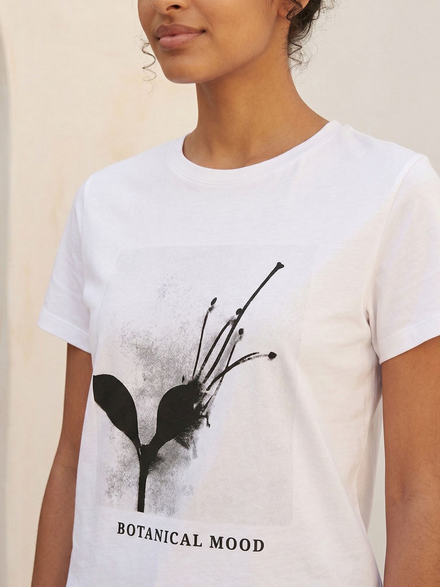 Cotton T-Shirt with Floral Print