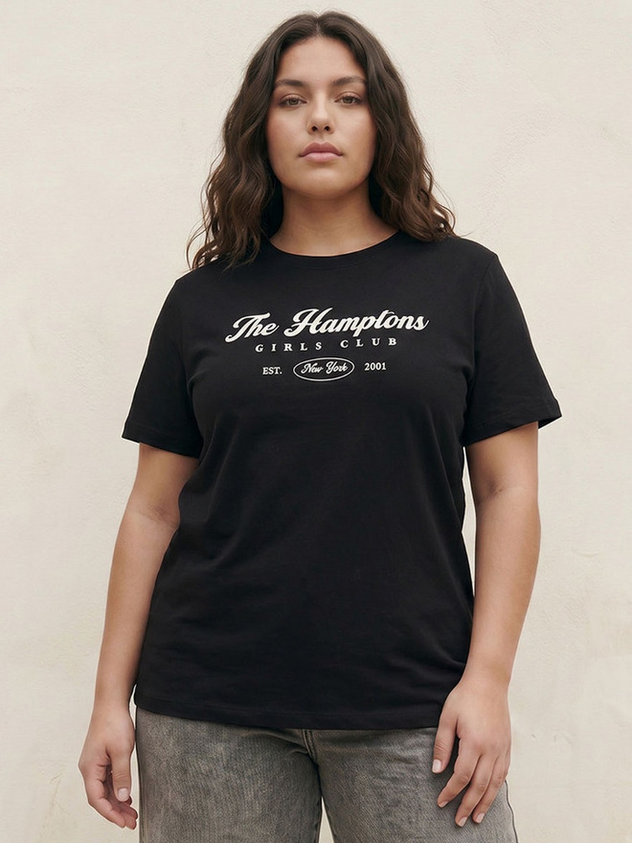 Cotton T-Shirt with Hamptons Print