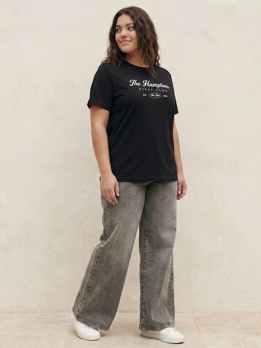 Cotton T-Shirt with Hamptons Print