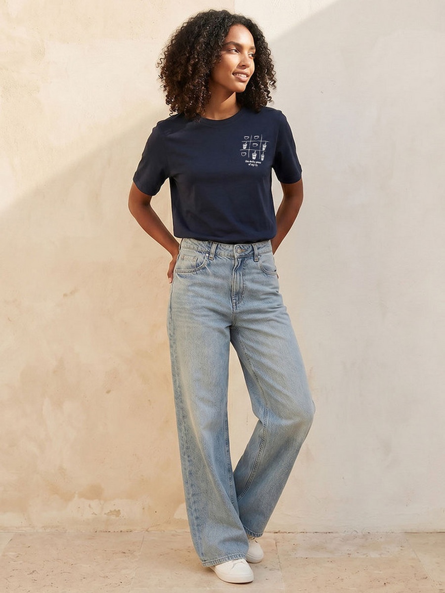 Cotton T-Shirt with Sketch Art Print