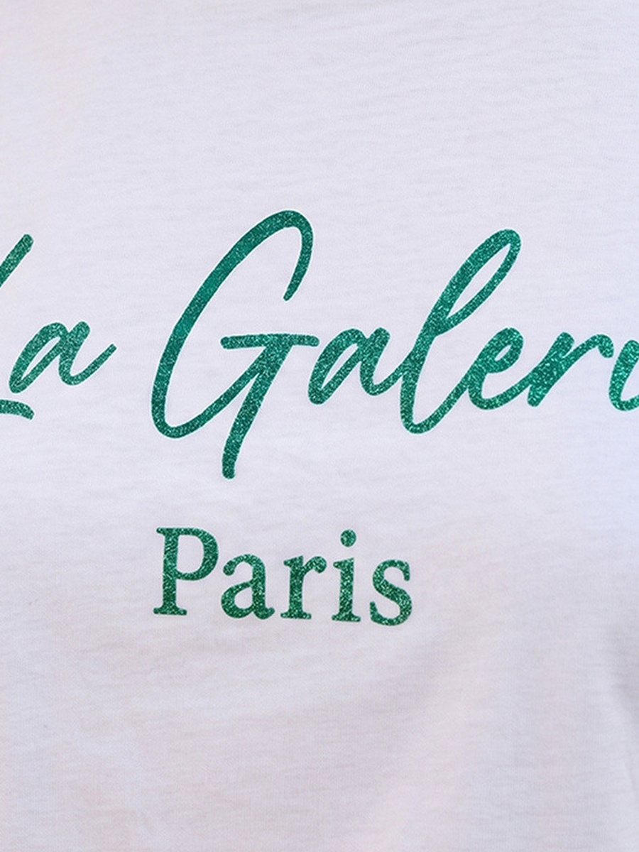 Cotton T-Shirt with Slogan Print