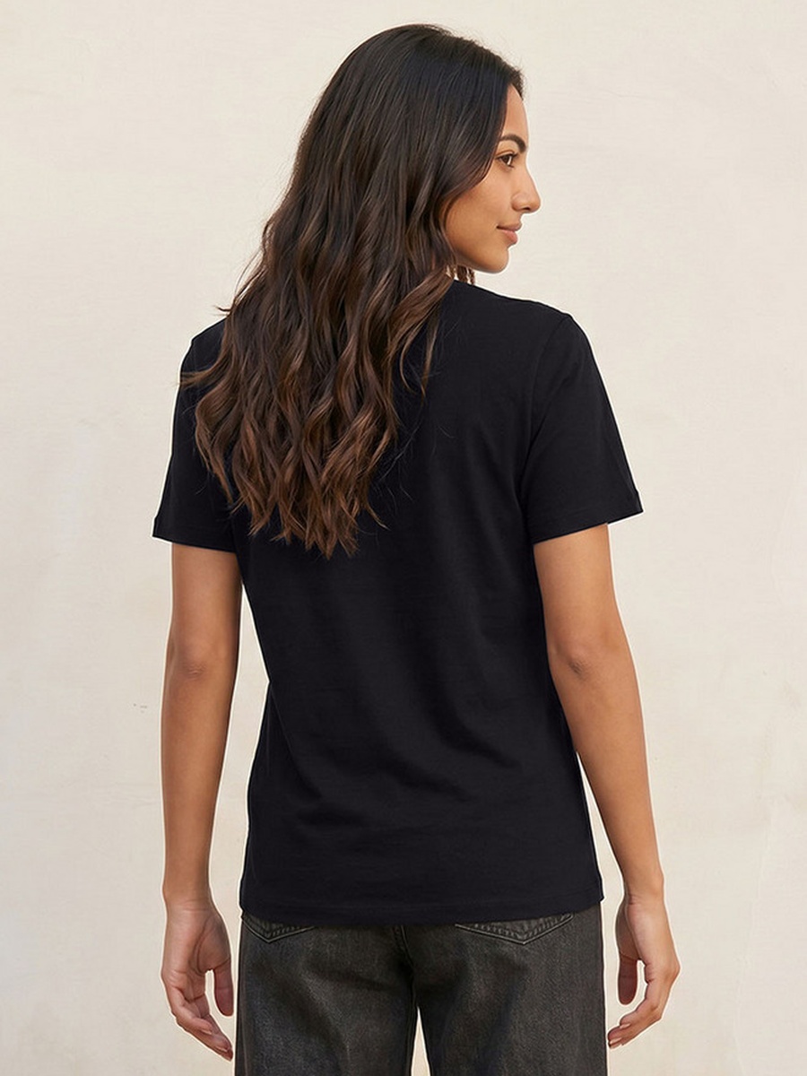 Cotton T-Shirt with Spaghetti Print