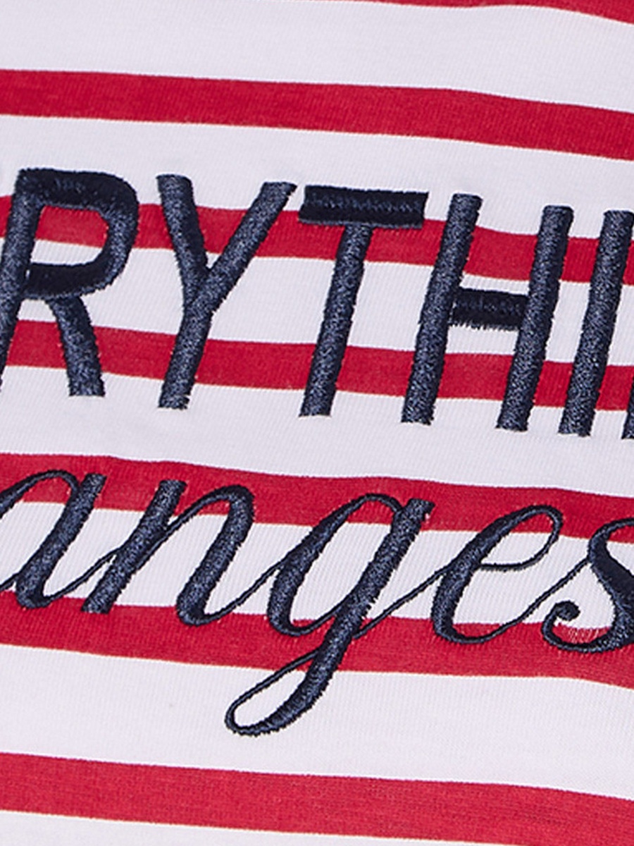T-Shirt with Embroidered Slogan