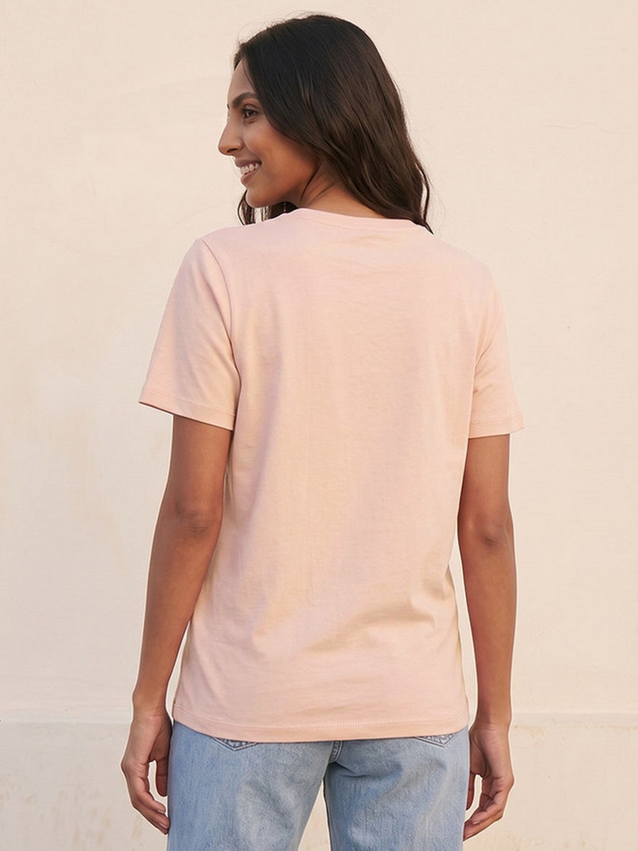 Cotton T-Shirt with Slogan Print