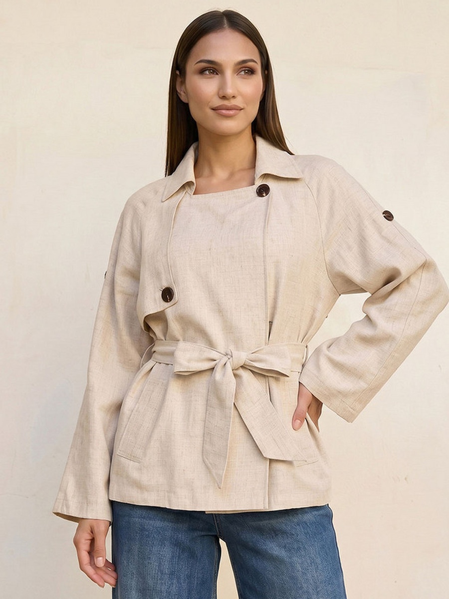 Shacket with Tie-Up Belt