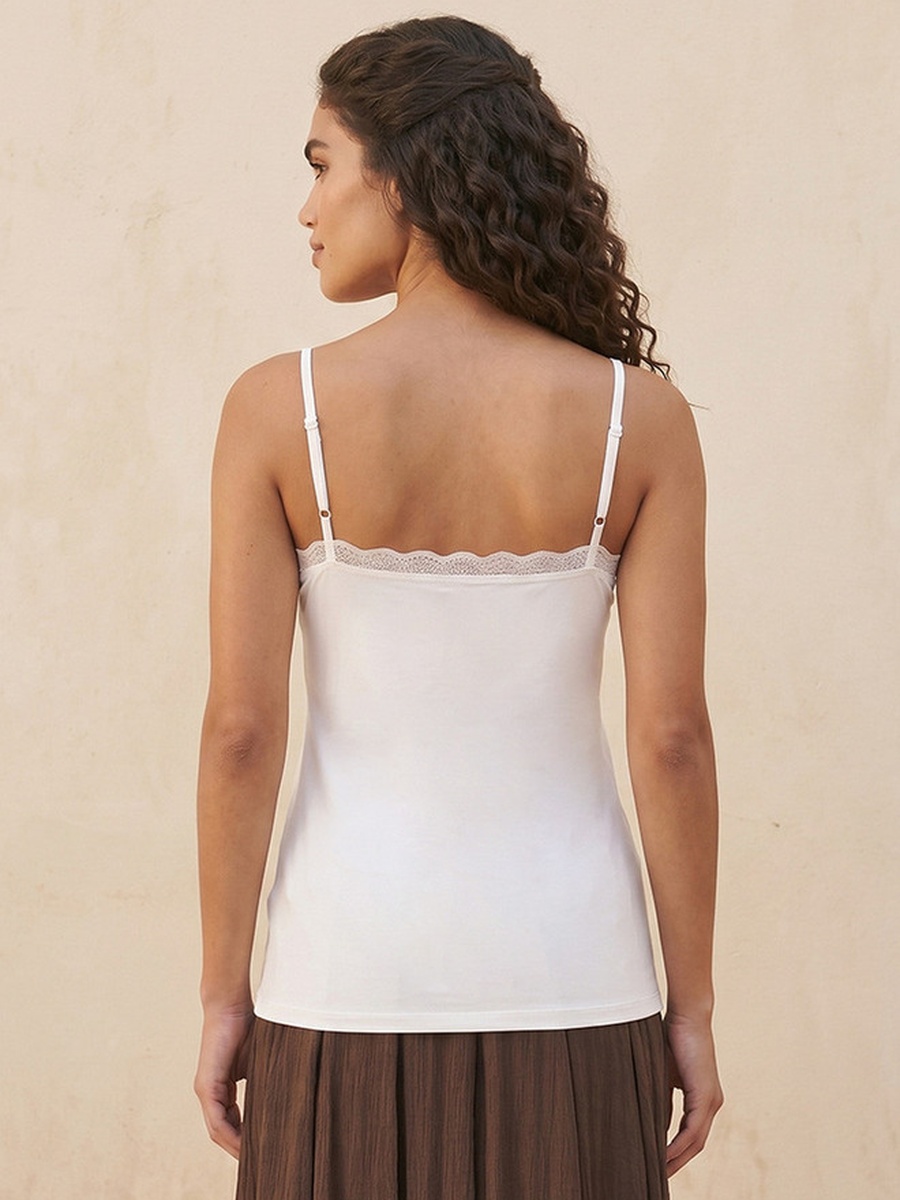 Slim Fit Camisole with Lace Trim