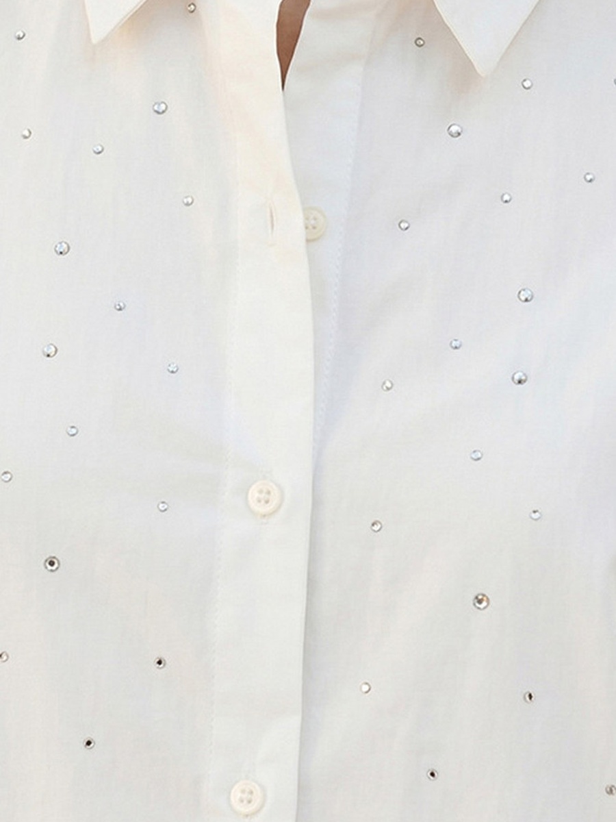 Embellished Oversized Cotton Shirt