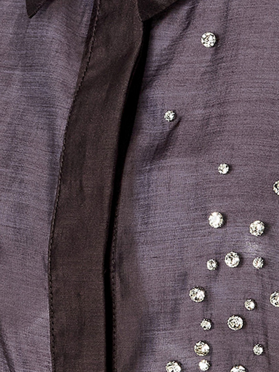 Crinkled Shirt with Rhinestone Embellishment
