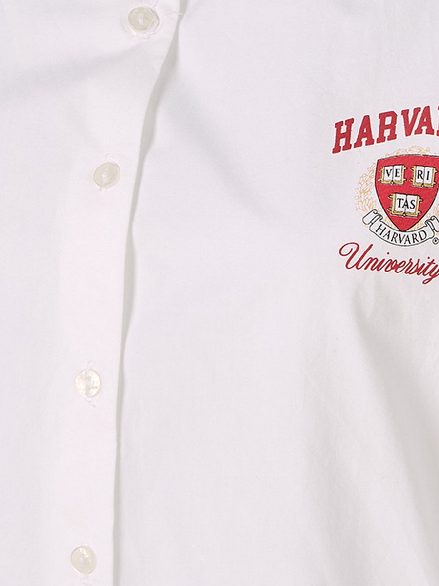 Harvard Cotton Shirt with High-Low Hemline