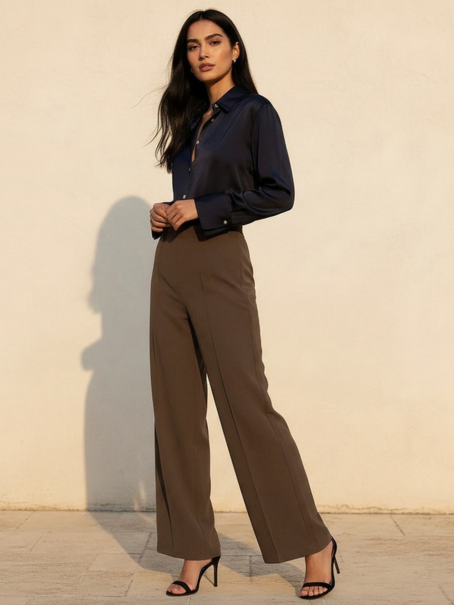Straight Fit Crease Design Pants