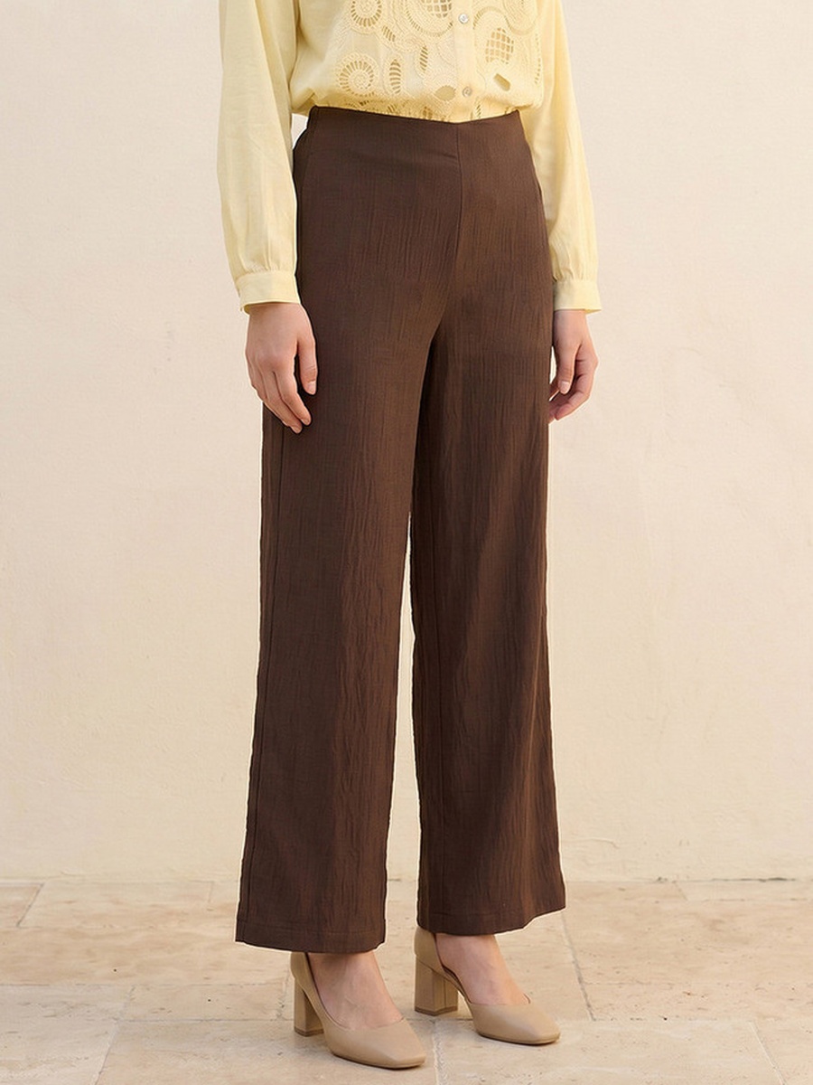 Textured Wide Leg Pants