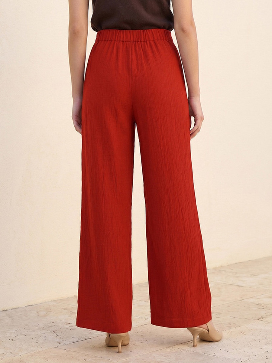 Textured Wide Leg Pants