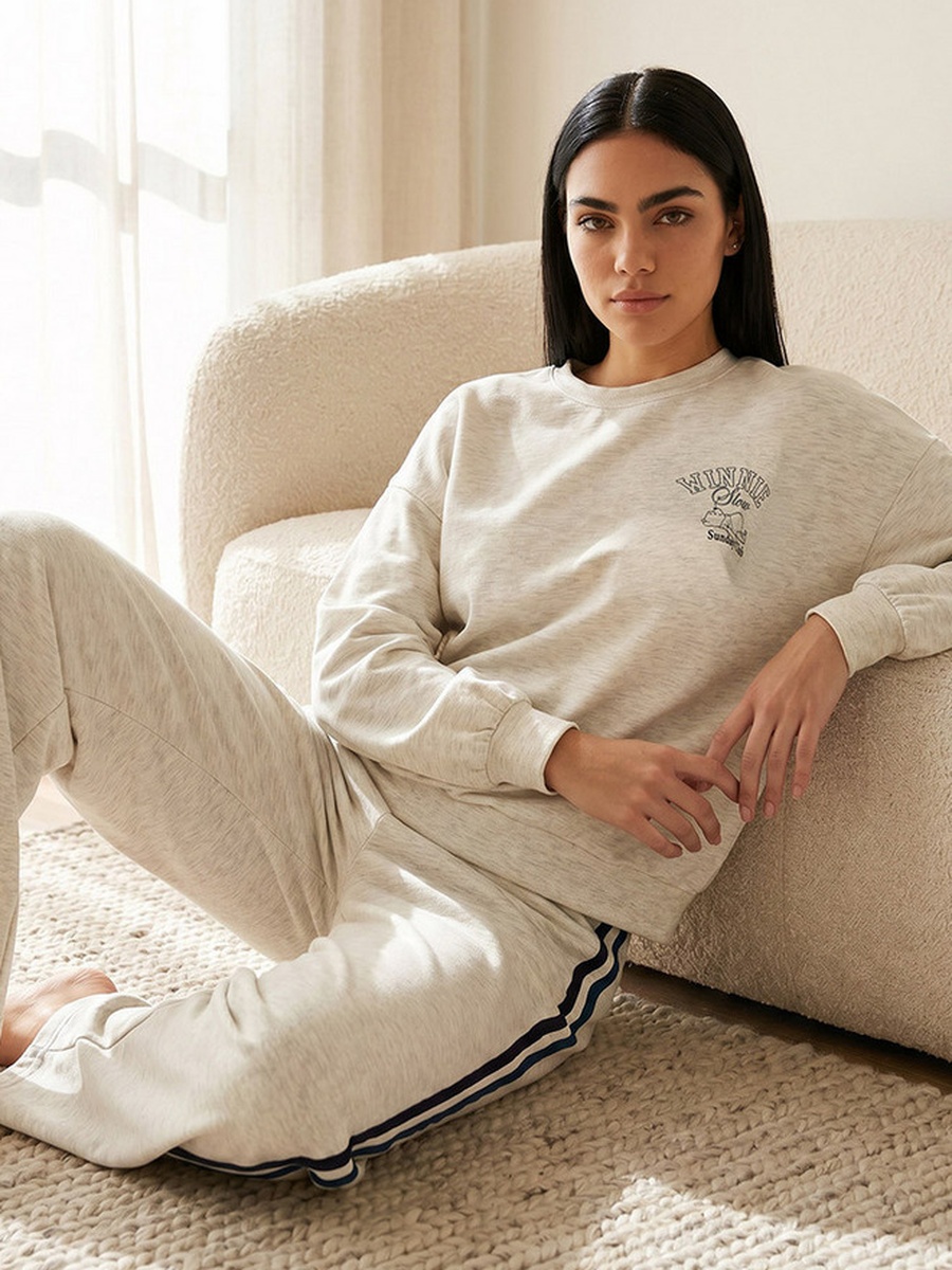 Viscose Pyjama Set with Sweatshirt and Pants