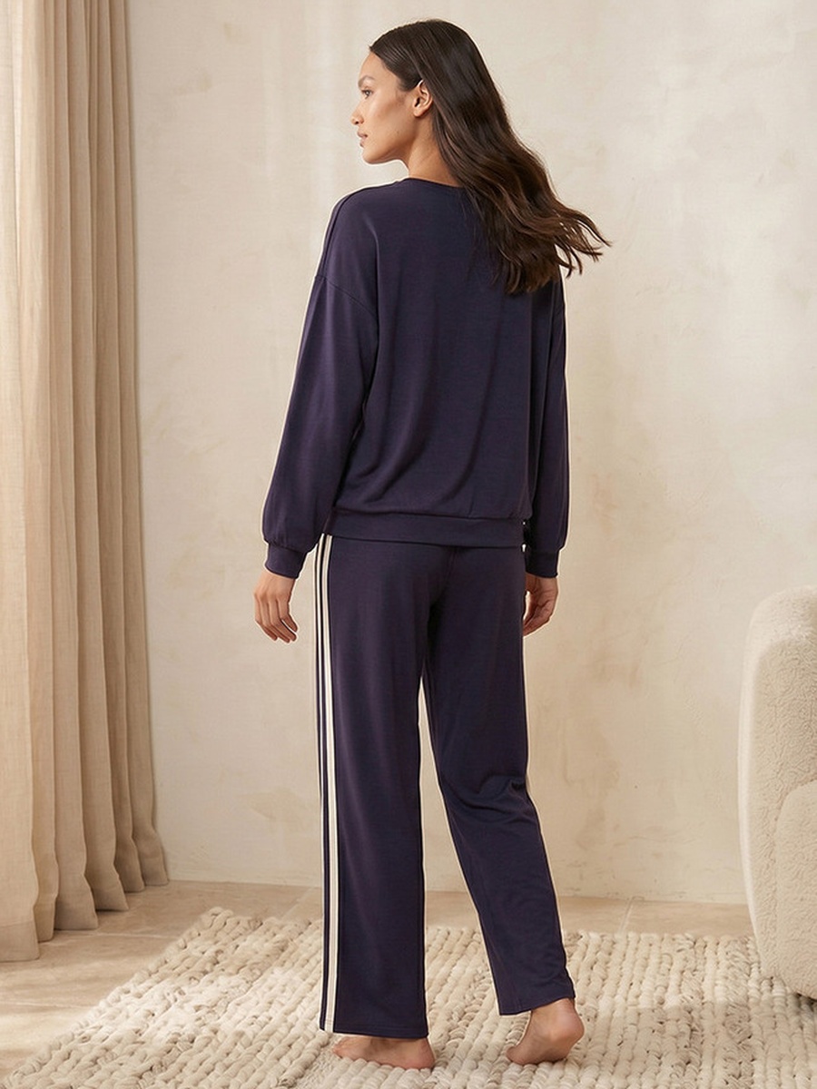 Viscose Pyjama Set with Long Sleeved T-Shirt and Trousers
