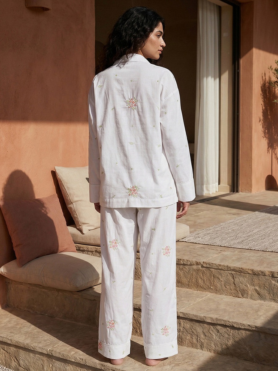 Pyjama Set with Button-Down Shirt and Trousers