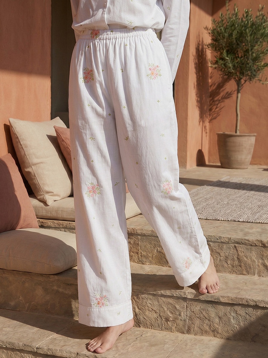 Pyjama Set with Button-Down Shirt and Trousers