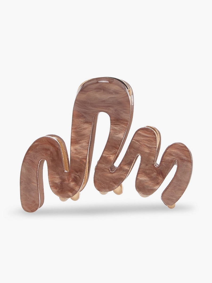 Pack of 2 Wavy Hair Clamps with Marble Print