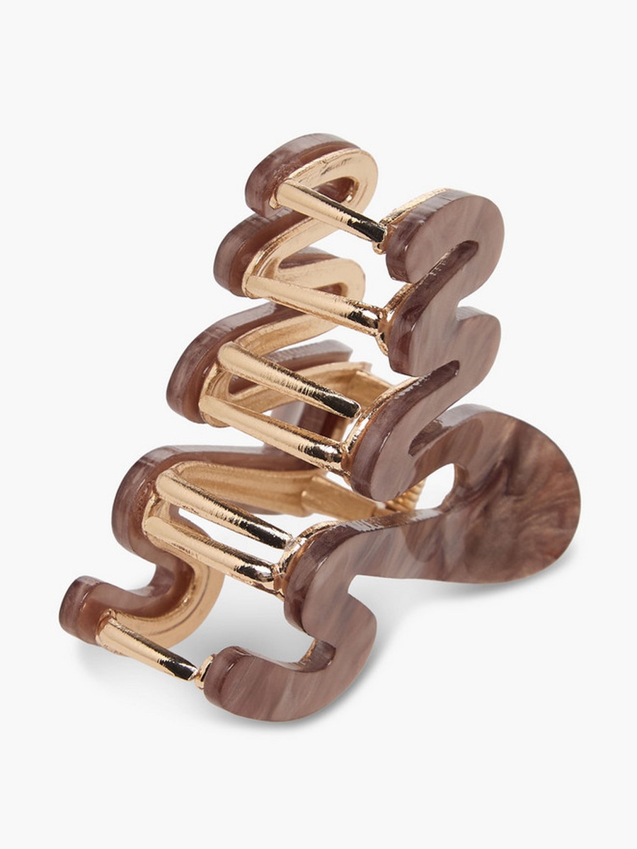Pack of 2 Wavy Hair Clamps with Marble Print