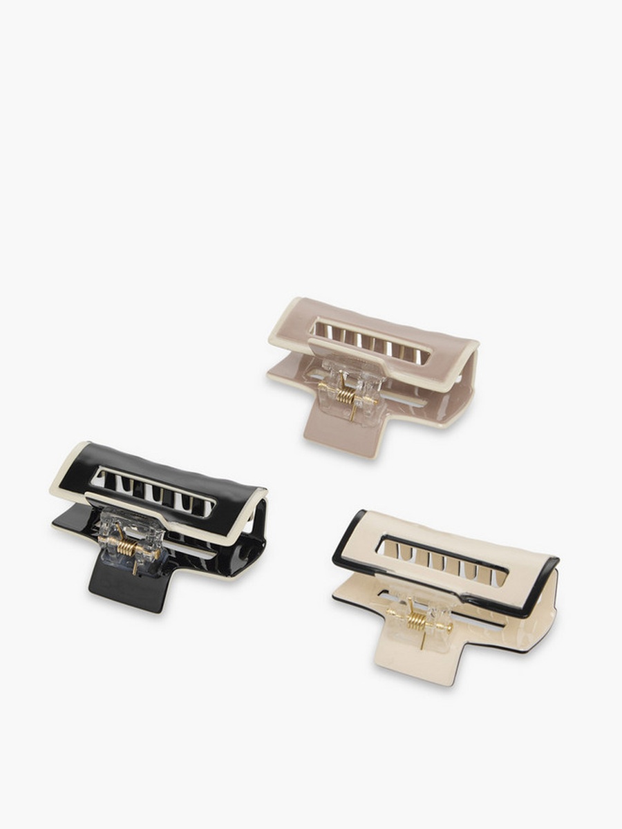 Pack of 3 Rectangular Hair Clamps