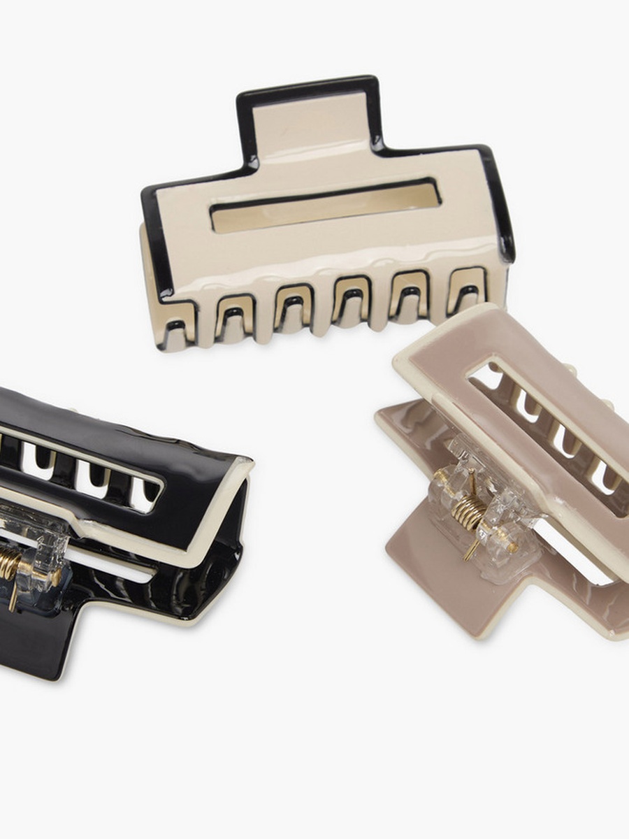Pack of 3 Rectangular Hair Clamps