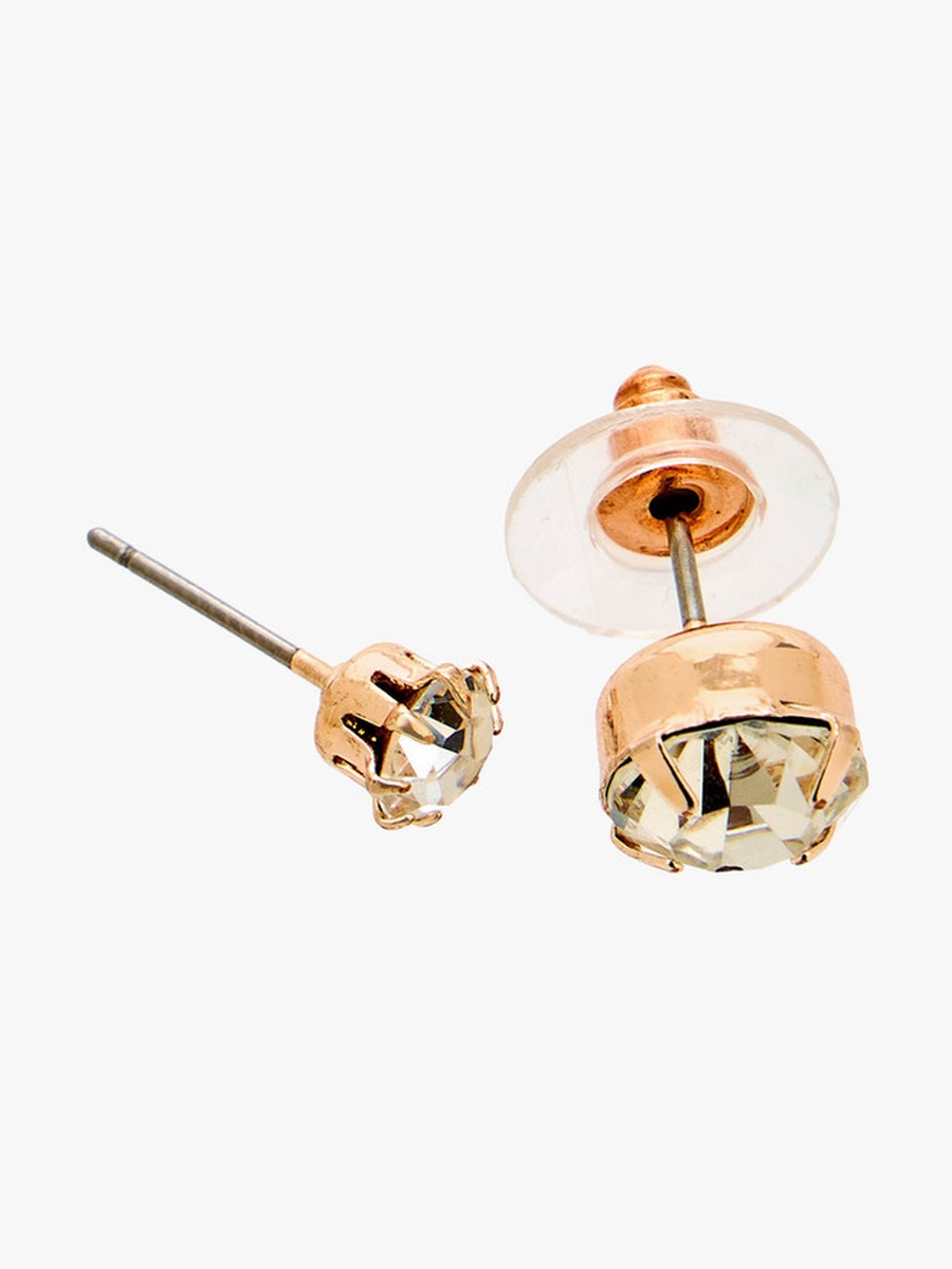 Pack of 12 Metallic Stud Earrings with Pushback Closure