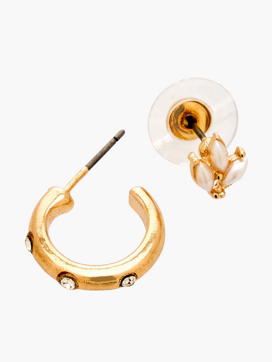 Pack of 12 Metallic Stud Earrings with Pushback Closure
