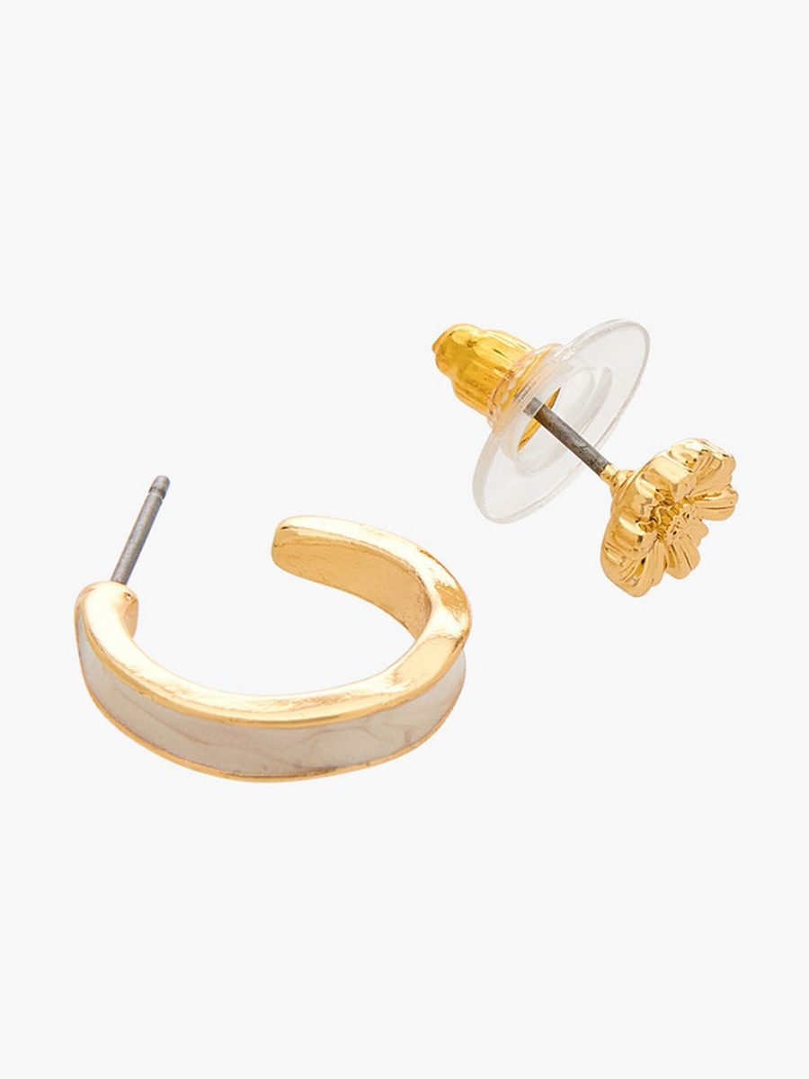 Pack of 9 Gold Tone Assorted Earrings with Pushback Closure