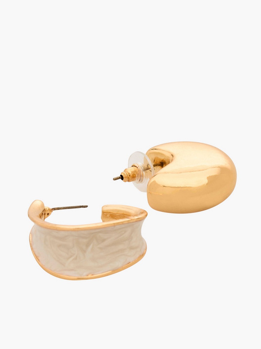 Pack of 5 Enamel Hoop Earrings with Pushback Closure