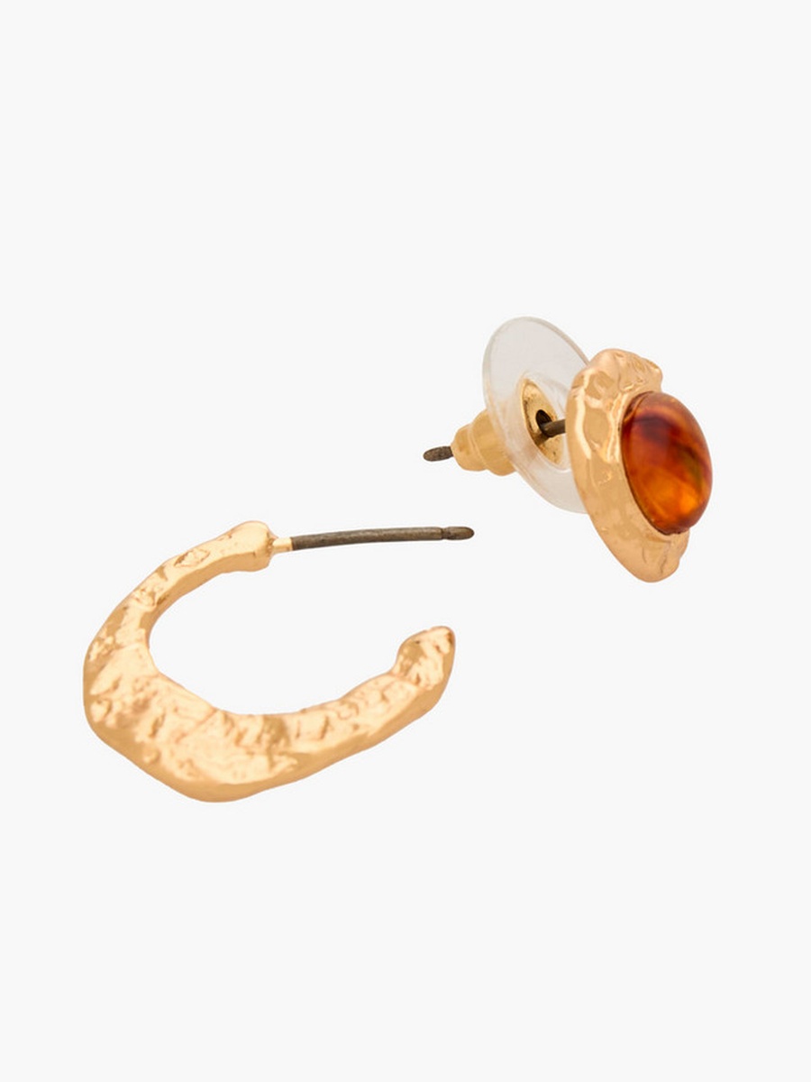 Pack of 6 Gold Tone Stud and Hoop Earrings with Pushback Closure