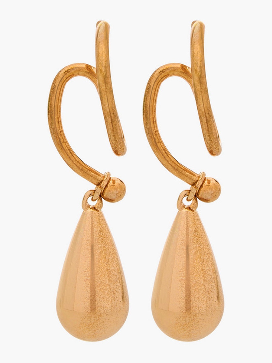Gold Tone Tear Drop Earrings with Pushback Closure